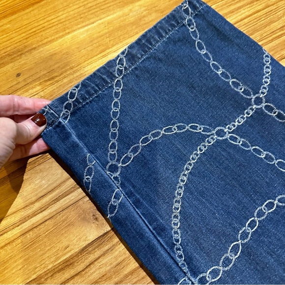 J.McLaughlin Women’s Everly Bashford Chain Wide Leg Jean Blue Trouser Style 4 - Picture 7 of 14